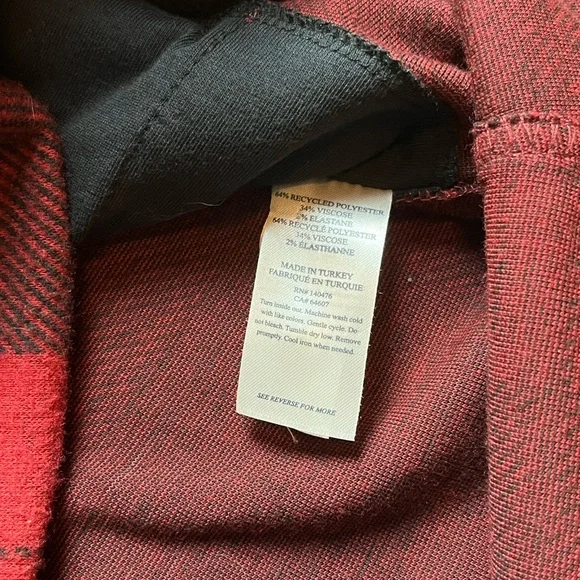 Faherty Legend Sweater Shirt Dress Buffalo Plaid Check Red Black-Sz Large - Picture 7 of 11